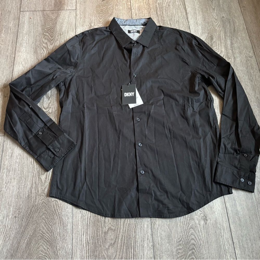 DKNY Men's Black button down Shirt